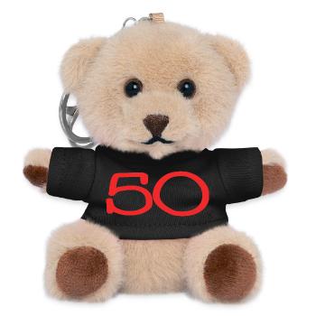 50. 50 JAHRE. 50-JÄHRIGES JUBILÄUM. 50-JÄHRIGES JUBILÄUM. - Teddy Schlüsselanhänger - Schwarz - Vorne