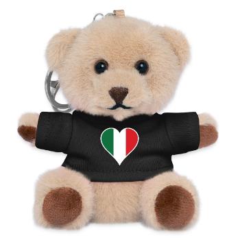 Coeur d'Italie avec cadre blanc - Porte-clés ourson - noir - Devant