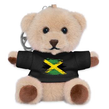 Drapeau de la Jamaïque utilisé - Porte-clés ourson - noir - Devant