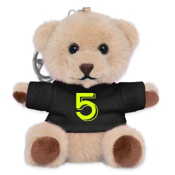 NeonGelb Abstrakt 5 Grafik - Teddy Schlüsselanhänger - Schwarz - Vorne