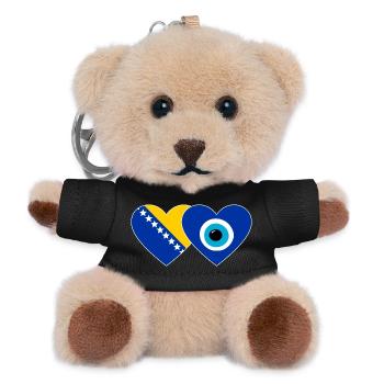 Bosnia Nazarpearl flag - Teddy Keyring - black - Front