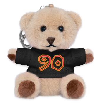 90. 90 JAHRE. 90-JÄHRIGES JUBILÄUM. 90-JÄHRIGES JUBILÄUM. - Teddy Schlüsselanhänger - Schwarz - Vorne