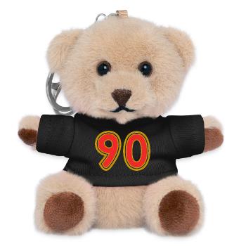 90. 90 JAHRE. 90-JÄHRIGES JUBILÄUM. 90-JÄHRIGES JUBILÄUM. - Teddy Schlüsselanhänger - Schwarz - Vorne
