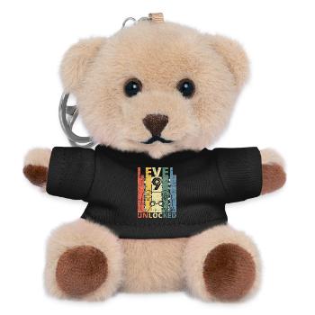 Level 9 Freigeschalteter lustiger Spielergeburtstag - Teddy Schlüsselanhänger - Schwarz - Vorne