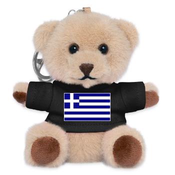 Griechenland Flagge - Teddy Schlüsselanhänger - Schwarz - Vorne