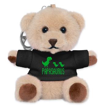 Papa Father Papasaurus retro - Teddy Keyring - black - Front
