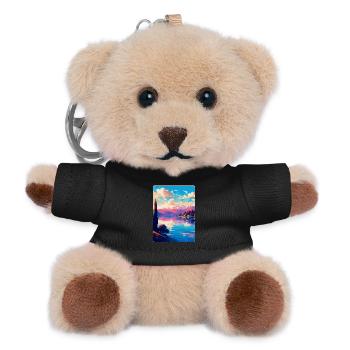 Lago Maggiore Schweiz Vintage Reiseplakat - Teddy Schlüsselanhänger - Schwarz - Vorne
