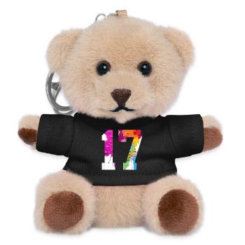 COLORED NUMBER 17 COLORFUL 17TH BIRTHDAY - Teddy Keyring - black - Front