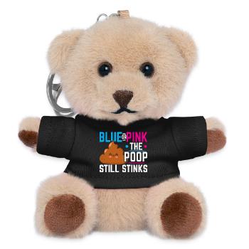 Blau oder Rosa Die Kacke stinkt immer noch Baby En - Teddy Schlüsselanhänger - Schwarz - Vorne