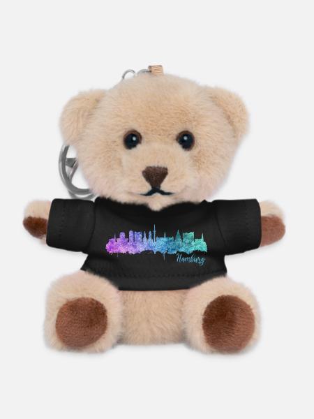 Hamburg Skyline - Teddy Schlüsselanhänger - Schwarz