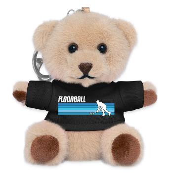 Floorball Unihockey Floor Ball - Teddy Schlüsselanhänger - Schwarz - Vorne