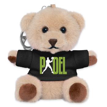 Padel Spieler Paddle Tennis - Teddy Schlüsselanhänger - Schwarz - Vorne