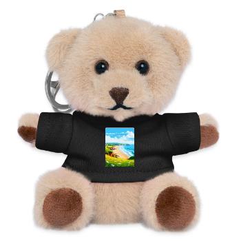 St Brelades Bay Jersey Reiseposter Souvenir WPA - Teddy Schlüsselanhänger - Schwarz - Vorne
