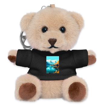 Lofoten Norwegen Vintage Reiseposter WPA - Teddy Schlüsselanhänger - Schwarz - Vorne