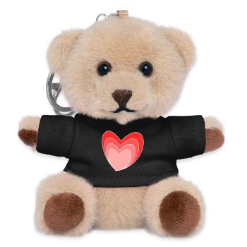 VALENTINSTAG. ICH LIEBE DICH. ICH LIEBE DICH. LIEBE. LIEBE - Teddy Schlüsselanhänger - Schwarz - Vorne
