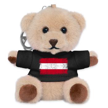 Österreichische Flagge Österreich - Teddy Schlüsselanhänger - Schwarz - Vorne