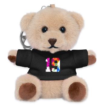 NUMMER 19 JAHRE ALT 19. GEBURTSTAG - Teddy Schlüsselanhänger - Schwarz - Vorne
