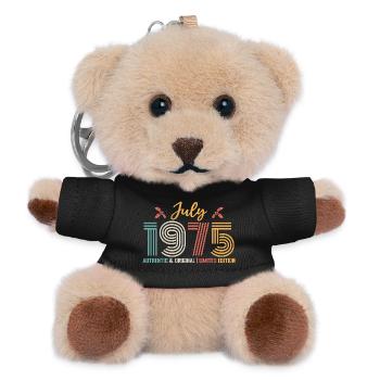 Juli 1975 Geburtstag Juli 1975 Juli - Teddy Schlüsselanhänger - Schwarz - Vorne