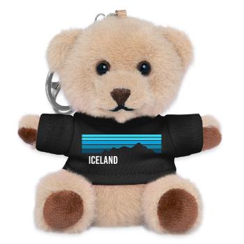 Island Iceland Geysir Fjorde Vulkan - Teddy Schlüsselanhänger - Schwarz - Vorne