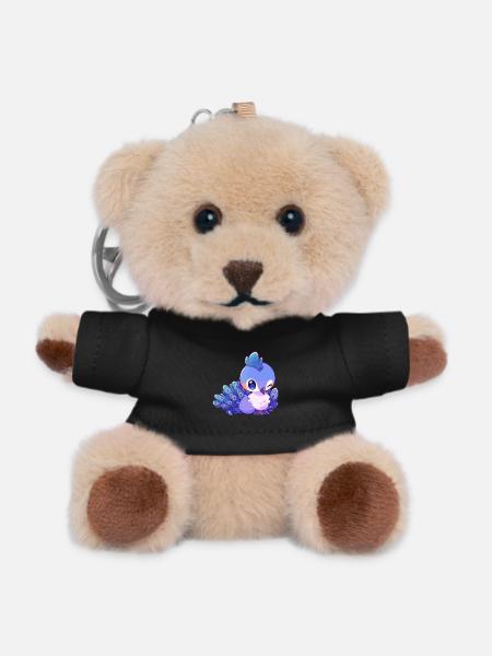 Pfau Niedlich Glücklich Kawaii Cartoon Clipart Tier - Teddy Schlüsselanhänger - Schwarz