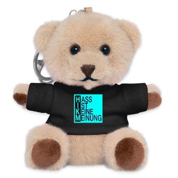 Hass ist keine Meinung - Teddy Schlüsselanhänger - Schwarz - Vorne