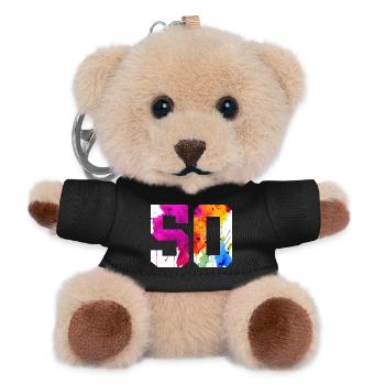 NUMBER 50 YEARS OLD 50TH BIRTHDAY - Teddy Keyring - black - Front
