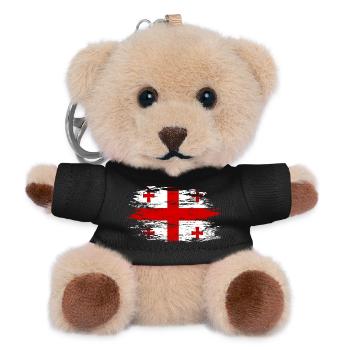 Georgien Flagge used - Teddy Schlüsselanhänger - Schwarz - Vorne