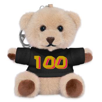 100. 100 JAHRE. 100-JÄHRIGES JUBILÄUM. 100. GEBURTSTAG - Teddy Schlüsselanhänger - Schwarz - Vorne