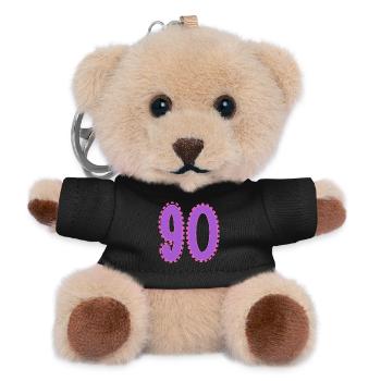 90. 90 JAHRE. 90. JAHRESTAG. 90-JÄHRIGES JUBILÄUM. - Teddy Schlüsselanhänger - Schwarz - Vorne