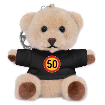 50 Limit / Tempolimit - Teddy Schlüsselanhänger - Schwarz - Vorne
