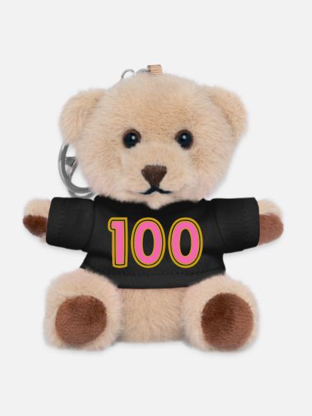 100. 100 ANS. 100e ANNIVERSAIRE. ANNIVERSAIRE 100 - Porte-clés ourson - noir