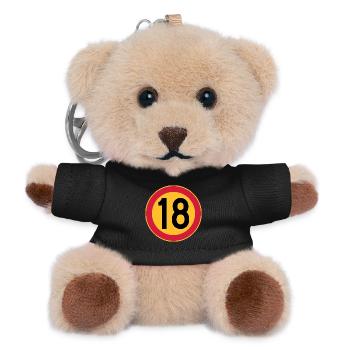 18 Geschwindigkeitsbegrenzung - Teddy Schlüsselanhänger - Schwarz - Vorne