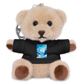 St Anton Am Arlberg Austria Vintage Travel Poster - Teddy Keyring - black - Front