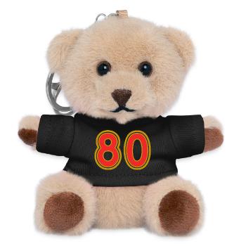 80. 80 ANS. 80e ANNIVERSAIRE. ANNIVERSAIRE 80 ANS. - Porte-clés ourson - noir - Devant