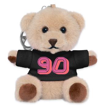 90. 90 JAHRE. 90. JAHRESTAG. 90-JÄHRIGES JUBILÄUM. - Teddy Schlüsselanhänger - Schwarz - Vorne