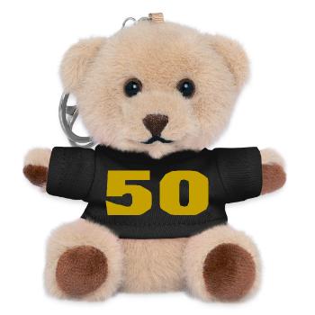 50. 50 JAHRE. 50-JÄHRIGES JUBILÄUM. 50-JÄHRIGES JUBILÄUM. - Teddy Schlüsselanhänger - Schwarz - Vorne