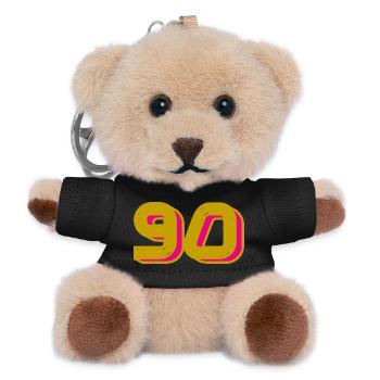 90. 90 JAHRE. 90-JÄHRIGES JUBILÄUM. 90-JÄHRIGES JUBILÄUM. - Teddy Schlüsselanhänger - Schwarz - Vorne