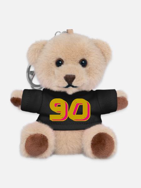90. 90 ANS. 90e ANNIVERSAIRE. ANNIVERSAIRE 90 ANS. - Porte-clés ourson - noir