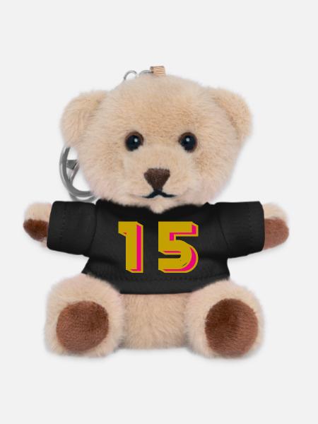 15. 15 ANS. 15e ANNIVERSAIRE. ANNIVERSAIRE 15 ANS. - Porte-clés ourson - noir