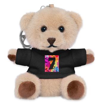 NO. 7 NUMBER 7 COLORFUL 7TH BIRTHDAY - Teddy Keyring - black - Front