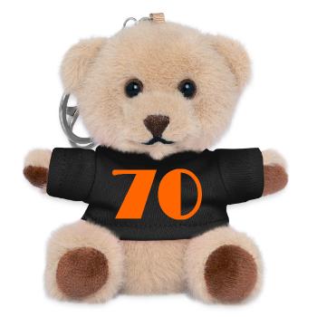 70. 70 JAHRE. 70-JÄHRIGES JUBILÄUM. GEBURTSTAG 70 JAHRE. - Teddy Schlüsselanhänger - Schwarz - Vorne