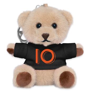 Trikotnummer 10 orange - Teddy Schlüsselanhänger - Schwarz - Vorne