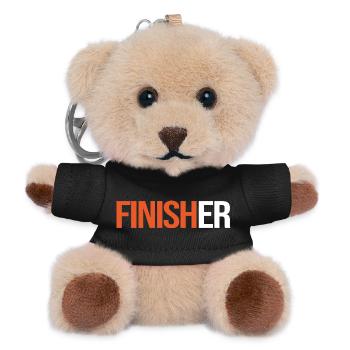Finisher Sport T-Shirt zum Anpassen - Teddy Schlüsselanhänger - Schwarz - Vorne
