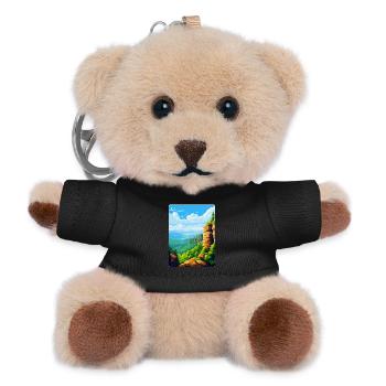 Elbe Sandstone Mountains Germany Travel Poster WPA - Teddy Keyring - black - Front