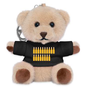 18 Bierflaschen - Bier - 18 Jahre - 18. Geburtstag - Teddy Schlüsselanhänger - Schwarz - Vorne