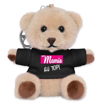 MAMIE. GRAND-MERE. FÊTE DES MÈRES. BONNE FÊTE - Porte-clés ourson - noir - Devant