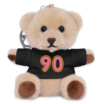 90. 90 JAHRE. 90-JÄHRIGES JUBILÄUM. 90-JÄHRIGES JUBILÄUM. - Teddy Schlüsselanhänger - Schwarz - Vorne