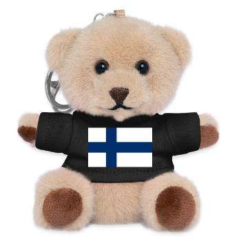 Finnland - Teddy Schlüsselanhänger - Schwarz - Vorne