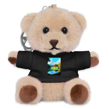 Stourhead Somerset Vintage Travel Poster Souvenir - Teddy Keyring - black - Front