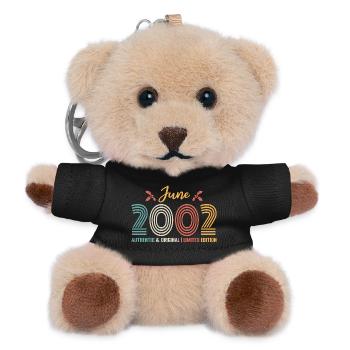 Juni 2002 Geburtstag Juni 2002 Retro Juni - Teddy Schlüsselanhänger - Schwarz - Vorne